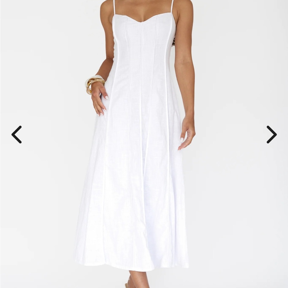 Selfie Leslie White Spaghetti Strap Sundress